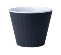 Вазон "Ібіс" з подвійним дном 13,0*11,2 см. (граніт-білий)*11