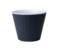 Вазон "Ібіс" з подвійним дном 15,7*13,0 см. (граніт-білий)*10