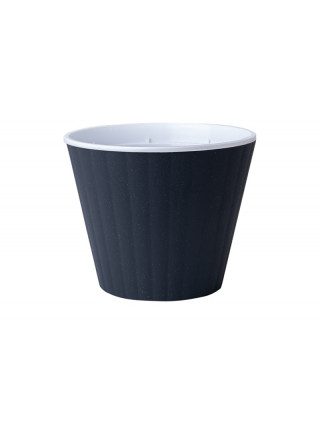 Вазон "Ібіс" з подвійним дном 15,7*13,0 см. (граніт-білий)*10