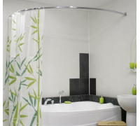 Карниз в ванну кімнату Wela дуговий, 105*150 см, 0,27 см., алюмінієвий, сріблястий