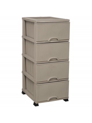 Комод на 4 шухляди NOSTALGIA, Elif plastik, 37,5*45,5*90 см (кава з молоком)