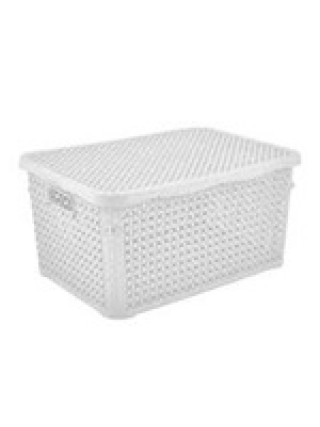 Корзина для побутових речей без кришки 1,25 л PEARL mini, 18*12*7 см, Bursev plastik, (білий)*24