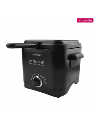 Фритюрниця електрична Kamille 1,5л (чорна)