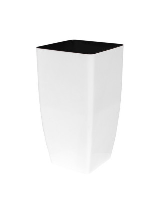 Вазон "Квадро" 22*22*41,5 см. (біла троянда)