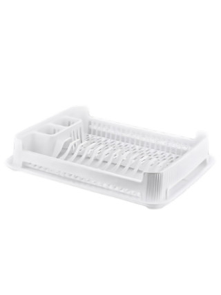 LINE Сушка для посуду одноярусна з рел'єфним бортом  Ozer plastik 48*36*15 см (білий)
