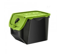 Контейнер для зберігання овочів Hobby life 12 л., 23,5*32,5*23,5 см., (чорний кришка яскраво-зелена)