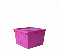 Контейнер для зберігання речей з кришкою 25 л. (дитяча з ніжкою) (темно-рожевий)