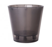 Вазон ЗІ ВСТАВКОЮ "Деко" 13*12,5 см. (коричневий-прозорий) *10