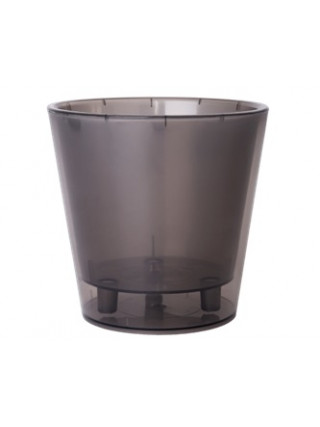 Вазон ЗІ ВСТАВКОЮ "Деко" 13*12,5 см. (коричневий-прозорий) *10