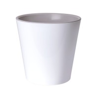 Вазон ЗІ ВСТАВКОЮ "Деко" 16*15,5 см. (білий-білий)