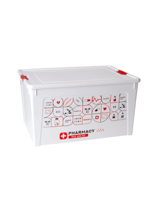 Контейнер для зберігання ліків "Аптечка" 12 л., 32*24,5*21 см (білий)