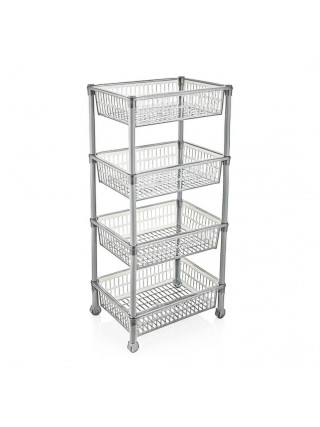 Етажерка NOSTALGIA прямокутна 4 полиці 820*300*395 мм на колесах