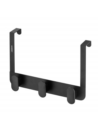 Дверний вішак на 3 гачки Ardesto Minimalism 30x3x20см, метал, пластик, чорний