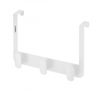 Дверний вішак на 3 гачки Ardesto Minimalism 30x3x20см, метал, пластик, білий