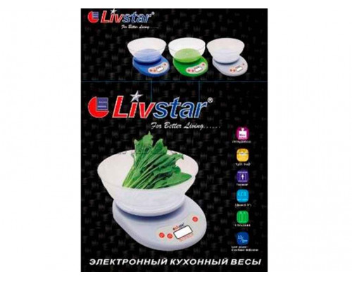 Ваги кухонні Livstar із чашею, максимальна вага 7 кг.