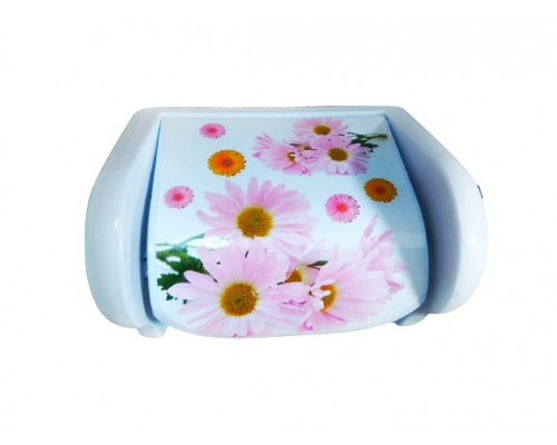 Тримач для туалетного паперу Elif Plastic (квіти рожеві)