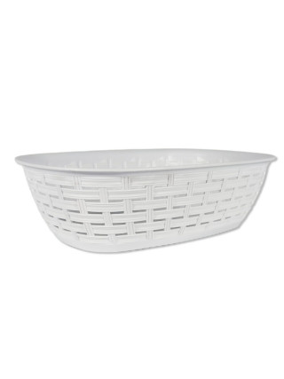 Сухарниця овальна Ротанг 25,5*18,5*7,5 см (білий)