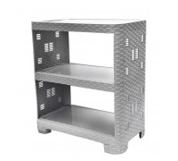 Етажерка універсальна "Ротанг", 3-секційна, 52*30*58 см, (сірий)