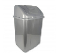 Вiдро для смiття Plastic's Craft 18 л, з поворотною кришкою, 29,5*22,5* 44 см (сірий)