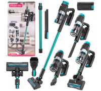 Пилосос вертикальний бездротовий Kamille на акумуляторі 2 швидкості 135 Вт чорно-смарагдовий