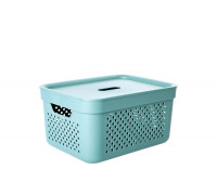 Корзина для побутових речей 15 л "Simple"  39*29*20 см, з кришкою (зелений)