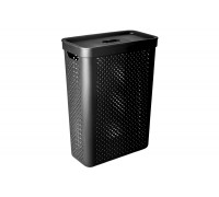 Корзина для білизни 25 л "Simple" вузька 39*19*54 см  (чорний)