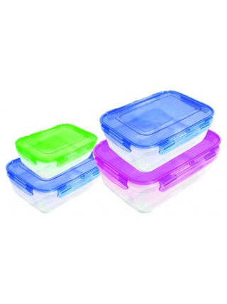 Набір герметичних прямокутних контейнерів StarsPlast 4 шт (400,800,1400,2300 мл) 