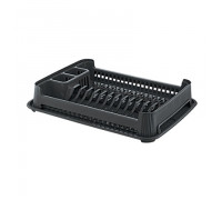 LINE Сушка для посуду одноярусна з рел'єфним бортом Ozer plastik 48*36*15 см (чорнмй)