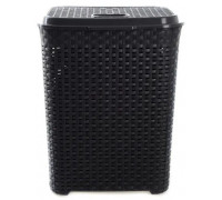 Корзина для білизни 45 л Tuffex Ротанг, 31,5*41*47,5 см (чорний) 