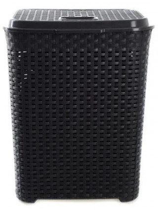 Корзина для білизни 45 л Tuffex Ротанг, 31,5*41*47,5 см (чорний) 