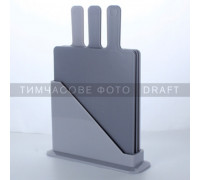 Набір дошок кухонних на підставці Ardesto Fresh, 3шт, 24.1х33х7.9см, пластик