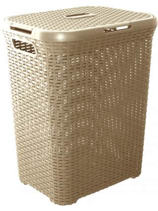 Корзина для білизни 50 л "Ротанг" (кремовий)