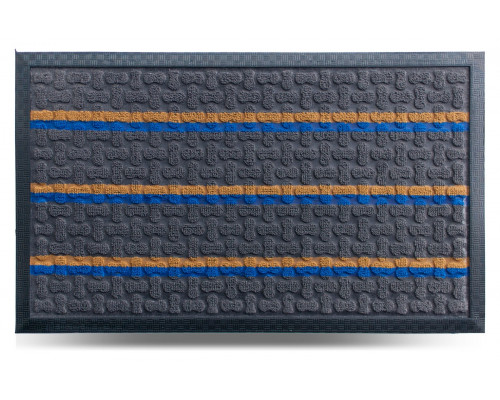 Килим гумовий Dariana Multicolor 45*75 см з ворсовим покриттям (темно-сірий) 