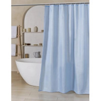 Штора для ванної кімнати та душу, текстиль, 180*180 см (блакитний)
