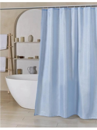 Штора для ванної кімнати та душу, текстиль, 180*180 см (блакитний)