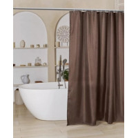 Штора для ванної кімнати та душу, текстиль, 180*200 см (коричневий) 