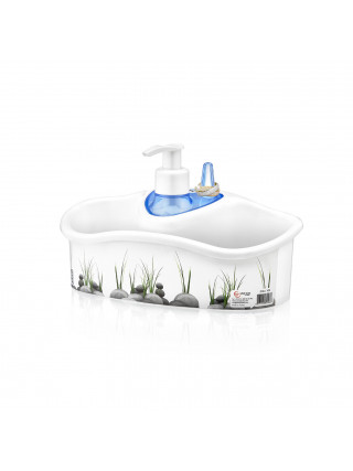 DECOR підставка кухонна для мочалок з дозатором (24) (КАМІНЯ)