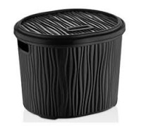 Кошик з кришкою OZER WAVY  "хвиля" 17л (10) (чорний)