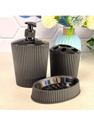 Набір аксесуарів для ванної кімнати LINE (дозатор, підставка для щіток, мильниця) (ЧОРНИЙ)