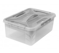 Контейнер 10 л., харчовий 37,2*27,3*13,8 см., з вкладишем (шкільна реформа А4) (прозоро-сірий)