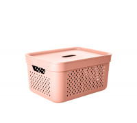 Корзина для побутових речей 15 л "Simple"  39*29*20 см, з кришкою (карамель)