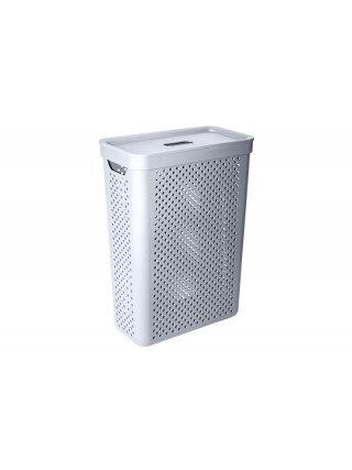 Корзина для білизни 25 л "Simple" вузька 39*19*54 см  (сірий)