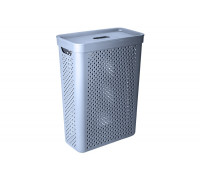 Корзина для білизни 25 л "Simple" вузька 39*19*54 см  (сірий матовий)