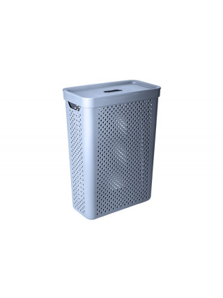 Корзина для білизни 25 л "Simple" вузька 39*19*54 см  (сірий матовий)