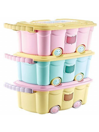 Контейнер дитячий Akay plastik МІКС з ручкою на колесах 50 л.