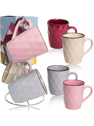 Набір кружок S&T Грані 350 мл., 4 шт. на стійці 