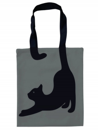 Сумка-шопер Кішка ручка-хвіст 35*40 см сірий габардин