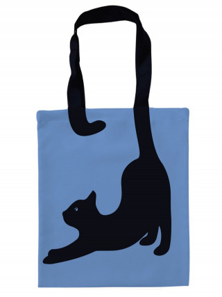 Сумка-шопер Кішка ручка-хвіст 35*40 см небесний габардин 