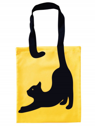 Сумка-шопер Кішка ручка-хвіст 35*40 см  жовтий габардин