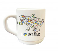 Кружка 290 мл. Kvarta I love Ukraine  Luminarc циліндр + коробка Kvarta (9шт/уп)